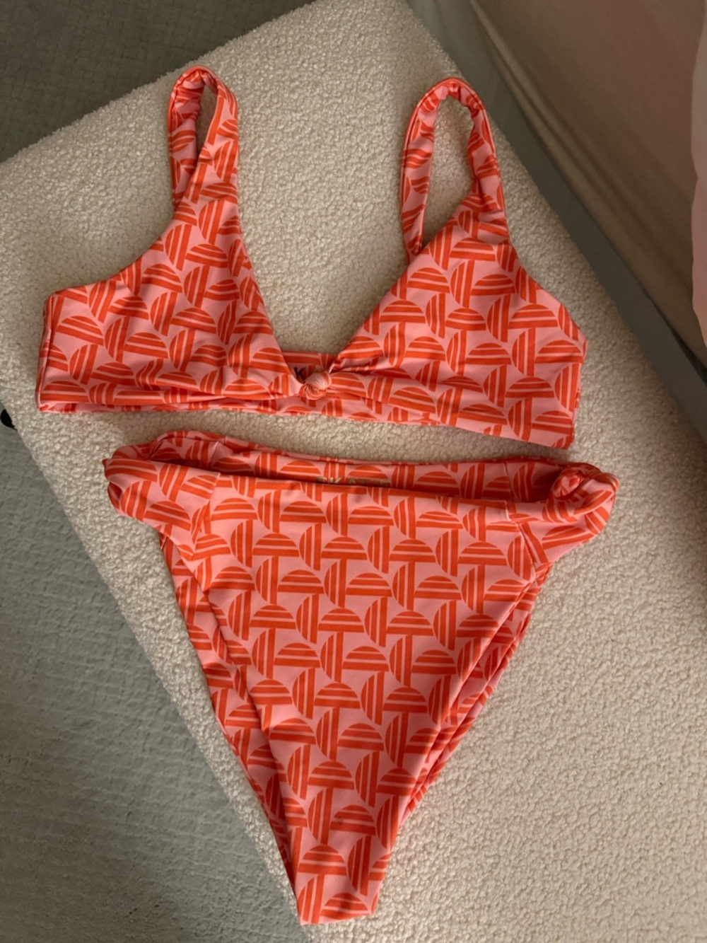 Skatie Orange Patterned Two-Piece Bikini